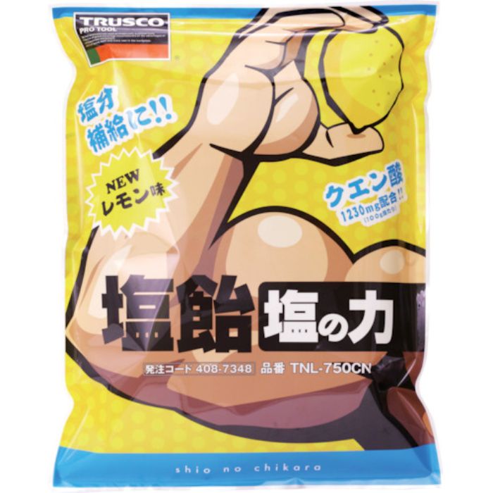 TRUSCO 【在庫限りで今季完売】【※軽税】塩飴 塩の力 750g レモン味 詰替袋 (1袋入)(Tcode:4087348)