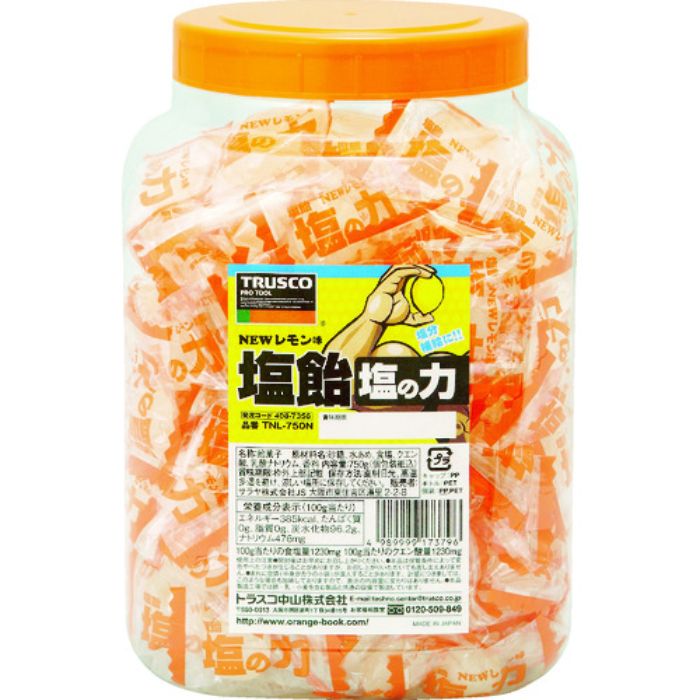 TRUSCO 【在庫限りで今季完売】【※軽税】塩飴 塩の力 750g レモン味 ボトルタイプ(Tcode:4087356)