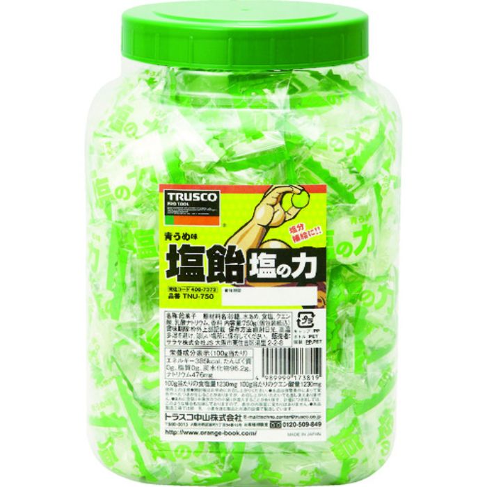 TRUSCO 【在庫限りで今季完売】【※軽税】塩飴 塩の力 750g 青梅味 ボトルタイプ(Tcode:4087372)