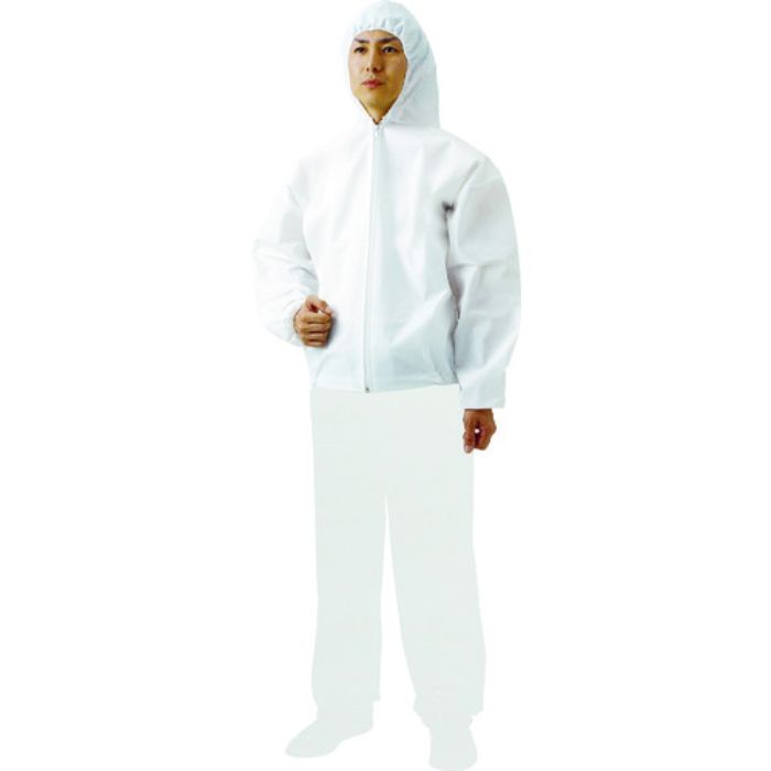 TRUSCO 不織布使い捨て保護服フード付ジャンバー Sサイズ(Tcode:7638124)