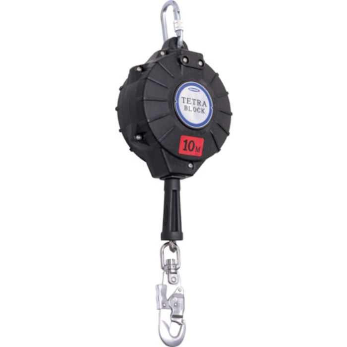 TSUYORON ワイヤロープ巻取式安全ブロック TRB-10 テトラブロック10メートル 台付・引寄ロープ付(Tcode:5622592)