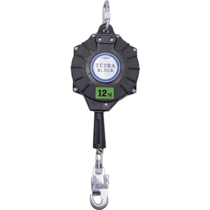 TSUYORON ワイヤロープ巻取式安全ブロック TRB-12 テトラブロック12メートル 台付・引寄ロープ付(Tcode:5622591)