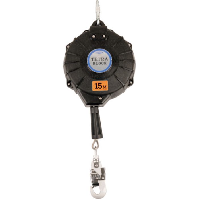 TSUYORON ワイヤロープ巻取式安全ブロック TRB-15 テトラブロック15メートル 台付・引寄ロープ付(Tcode:5622593)