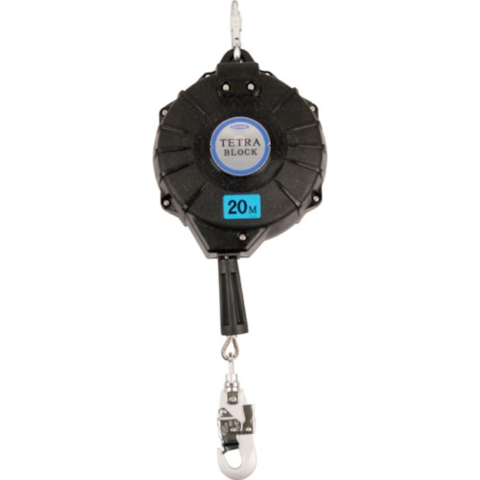 TSUYORON ワイヤロープ巻取式安全ブロック TRB-20 テトラブロック20メートル 台付・引寄ロープ付(Tcode:5622594)