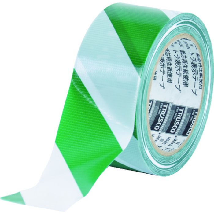 TRUSCO トラ表示テープ 50mm×25m ホワイト・グリーン(Tcode:7654120)