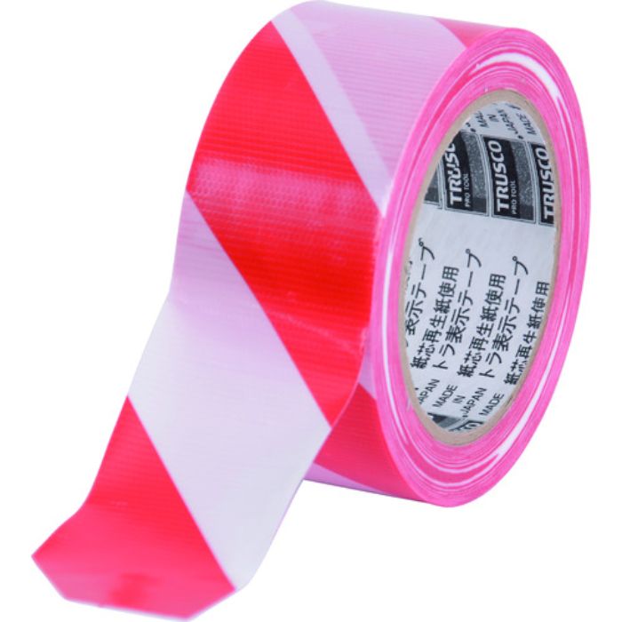 TRUSCO トラ表示テープ 50mm×25m ホワイト・レッド(Tcode:7654138)