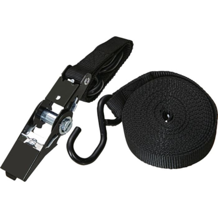 TRUSCO 簡易結束ベルト 25mmX5m ダブルフックタイプ 青(ラチェット機能あり)(Tcode:5547418)