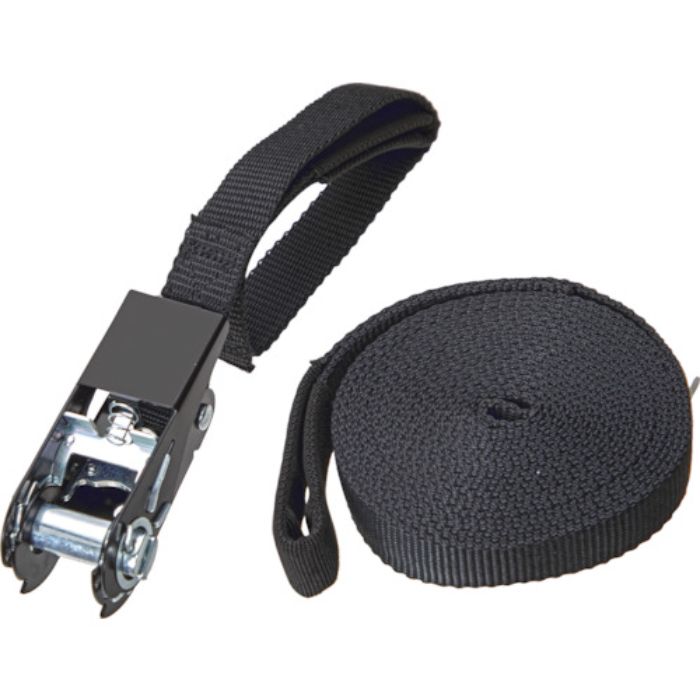 TRUSCO 簡易結束ベルト 25mmX5m アイタイプ 黒(ラチェット機能あり)(Tcode:5547414)