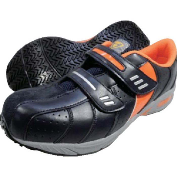 日進 マジックタイプ樹脂先芯入りスニーカー ネイビー 24.5cm(Tcode:1341451)