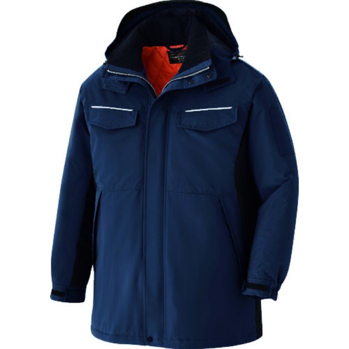 ミドリ安全 ベルデクセル 静電防水防寒コート ネイビー×ブラック L(Tcode:7979878)