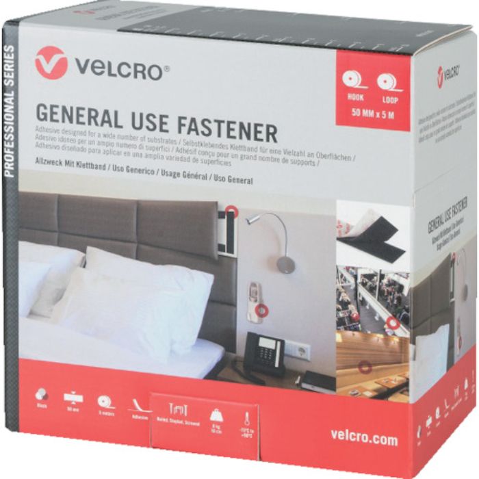 ヴェルクロ VELCRO[[R上]]結束テープ 多用途タイプ 幅50mm×長さ5m 黒(Tcode:2503677)