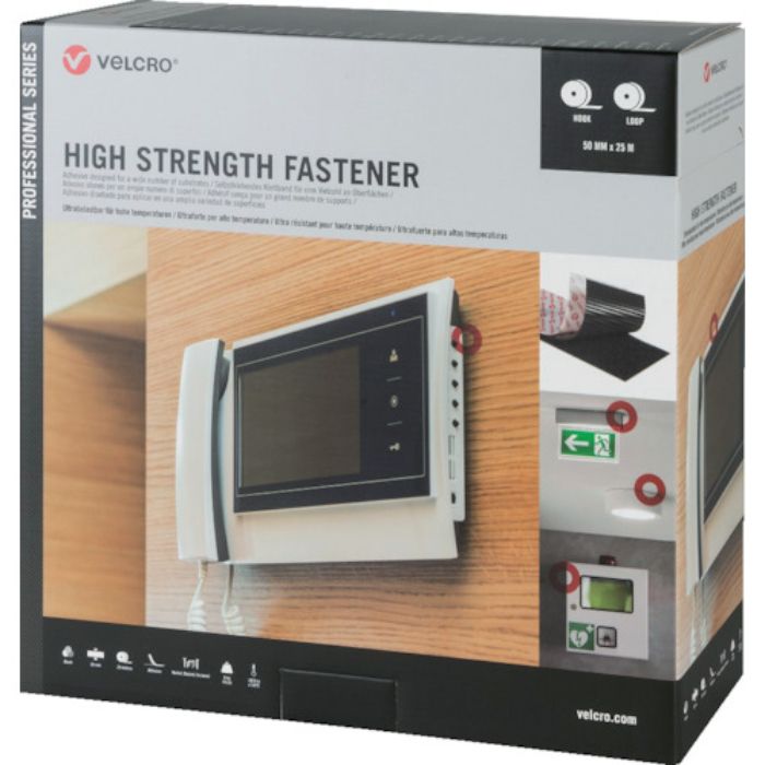 ヴェルクロ VELCRO[[R上]]結束テープ 強力係合タイプ 幅50mm×長さ25m 黒(Tcode:2503680)