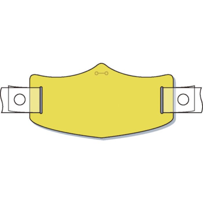 つくし e帽章 黄無地 ヘルメット用樹脂バンド付(Tcode:8553175)