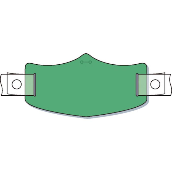 つくし e帽章 緑無地 ヘルメット用樹脂バンド付(Tcode:8553176)