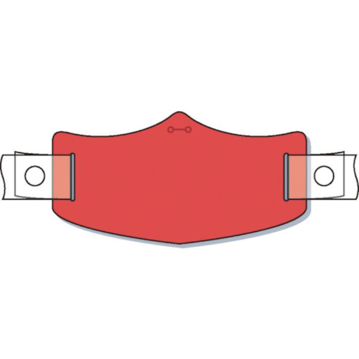 つくし e帽章 赤無地 ヘルメット用樹脂バンド付(Tcode:8553177)