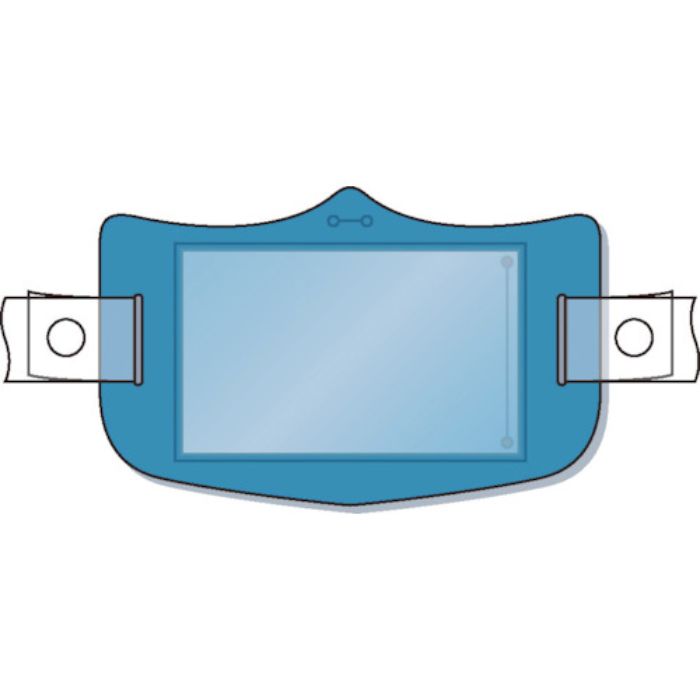 つくし e帽章 透明ポケット付き 青 ヘルメット用樹脂バンド付(Tcode:8553183)