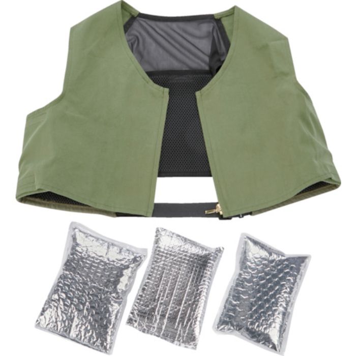 TRUSCO アイシングベスト前面コットンタイプ 保冷剤3個セット(Tcode:3569502)