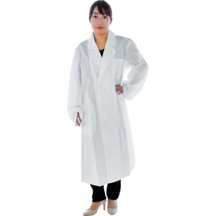 TRUSCO 研究用白衣 袖口ひも入 女子ダブル S(Tcode:2179449)