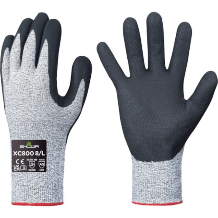 SHOWA 耐切創手袋 XC800 ワイヤーテックスニトリルパーム手袋 Lサイズ(Tcode:5603036)