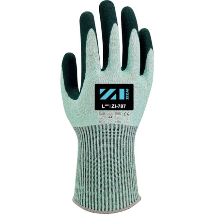 Weed 耐切創手袋 ZIZAI ZIー787 ニトリル背抜き 特殊すべり止め加工 Mサイズ(10双入)(Tcode:4427162)