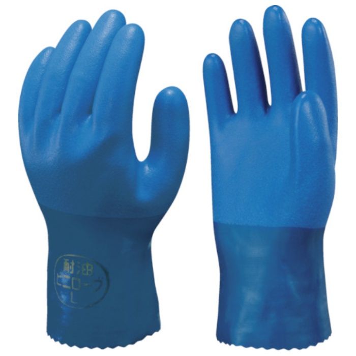 【まとめ買い】 SHOWA(ショーワ) 塩化ビニール手袋 簡易包装耐油ビニロ-ブ1Pk(袋)=10双入 ブルー Lサイズ (Tcode:3563316)