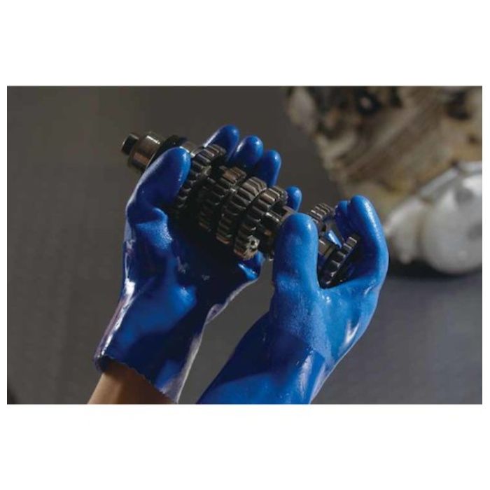 【まとめ買い】 SHOWA(ショーワ) 塩化ビニール手袋 簡易包装耐油ビニロ-ブ1Pk(袋)=10双入 ブルー Lサイズ (Tcode:3563316)の説明画像6