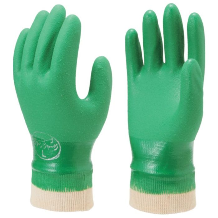 【まとめ買い】 SHOWA(ショーワ) 塩化ビニール手袋 簡易包装グリーンジャージ 10双入 Lサイズ (Tcode:8562530)