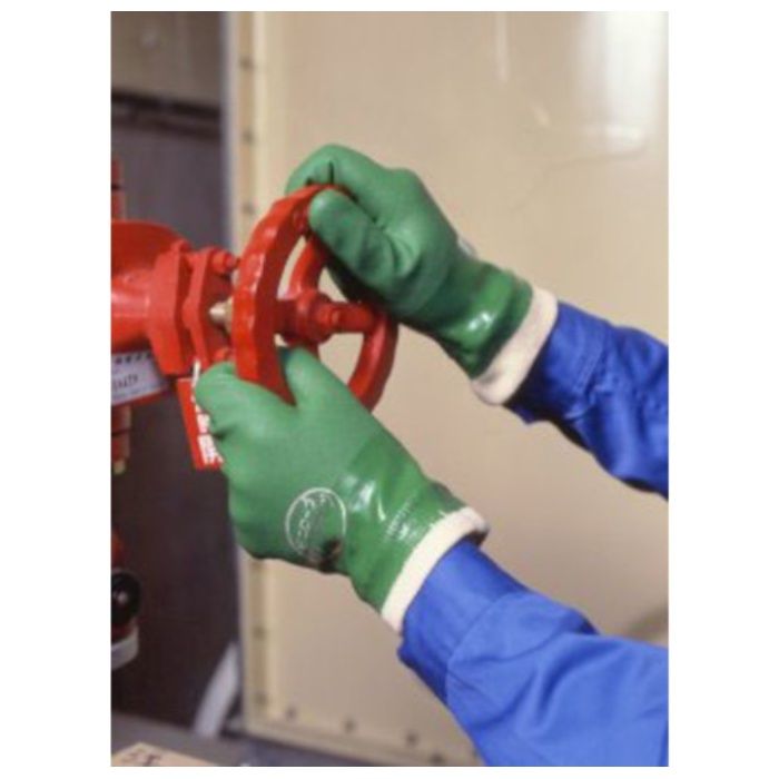 【まとめ買い】 SHOWA(ショーワ) 塩化ビニール手袋 簡易包装グリーンジャージ 10双入 Lサイズ (Tcode:8562530)の説明画像4