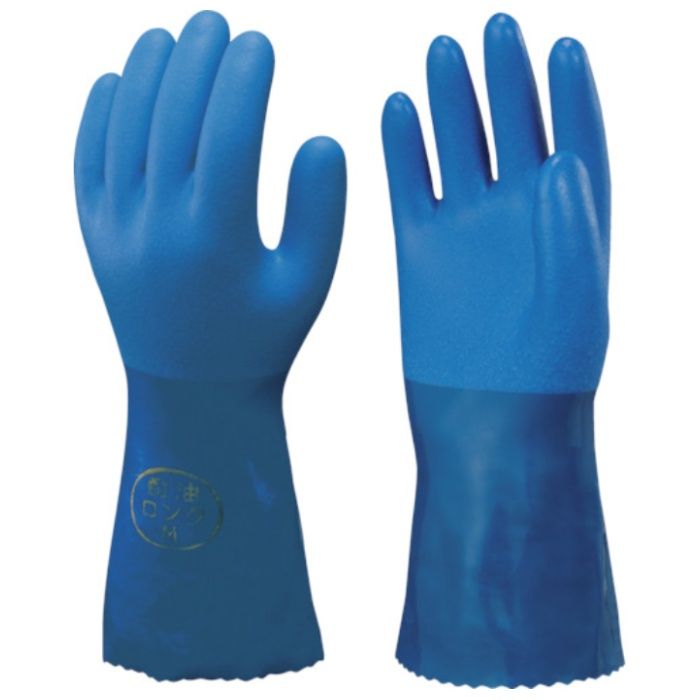 【まとめ買い】 SHOWA(ショーワ) 塩化ビニール手袋 簡易包装耐油ロングビニローブ 1Pk(袋)10双 ブルー LLサイズ (Tcode:4343263)