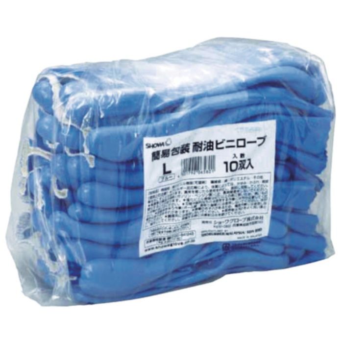 【まとめ買い】 SHOWA(ショーワ) 塩化ビニール手袋 簡易包装耐油ビニロ-ブ1Pk(袋)=10双入 ブルー Mサイズ (Tcode:3563332)の説明画像2