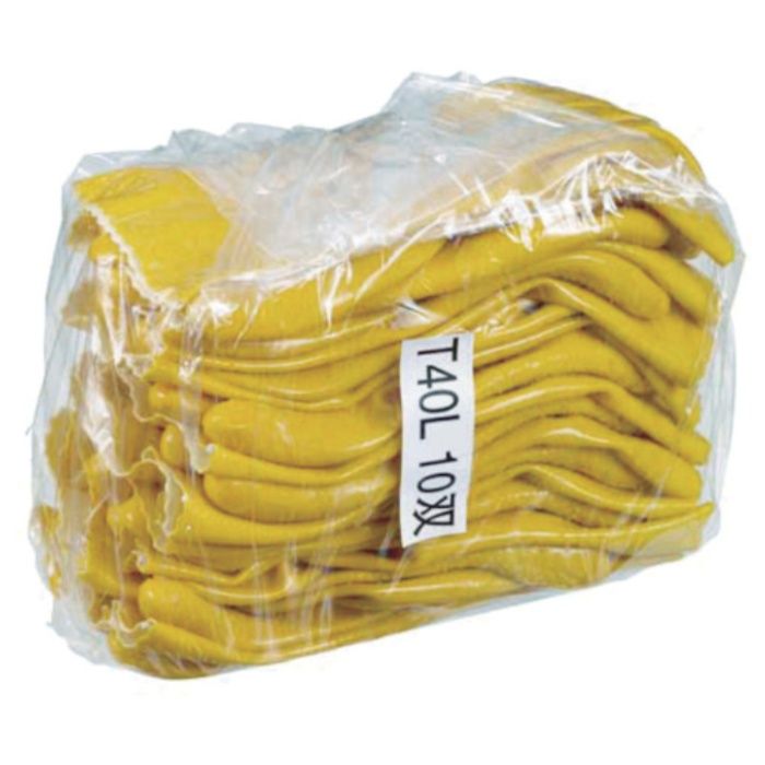 【まとめ買い】 SHOWA(ショーワ) 塩化ビニール手袋(裏布付) No40 簡易包装ハイロン#40 1Pk(箱)=10双入 イエロー LLサイズ (Tcode:4092481)の説明画像2