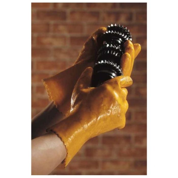 【まとめ買い】 SHOWA(ショーワ) 塩化ビニール手袋(裏布付) No40 簡易包装ハイロン#40 1Pk(箱)=10双入 イエロー LLサイズ (Tcode:4092481)の説明画像5