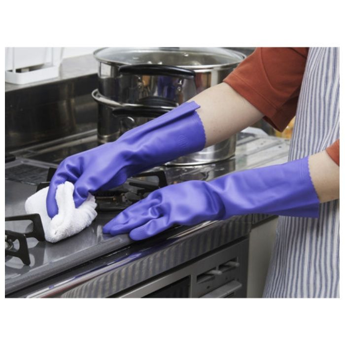 【まとめ買い】 ビニスター 塩化ビニール手袋 トワローブフルールあつ手 バイオレット L (20双入) (Tcode:7809271)の説明画像2