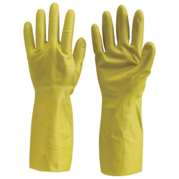 【まとめ買い】 TRUSCO(トラスコ) 天然ゴム手袋 中厚手タイプ グリ-ン Lサイズ 10双 (Tcode:4506748)の説明画像2