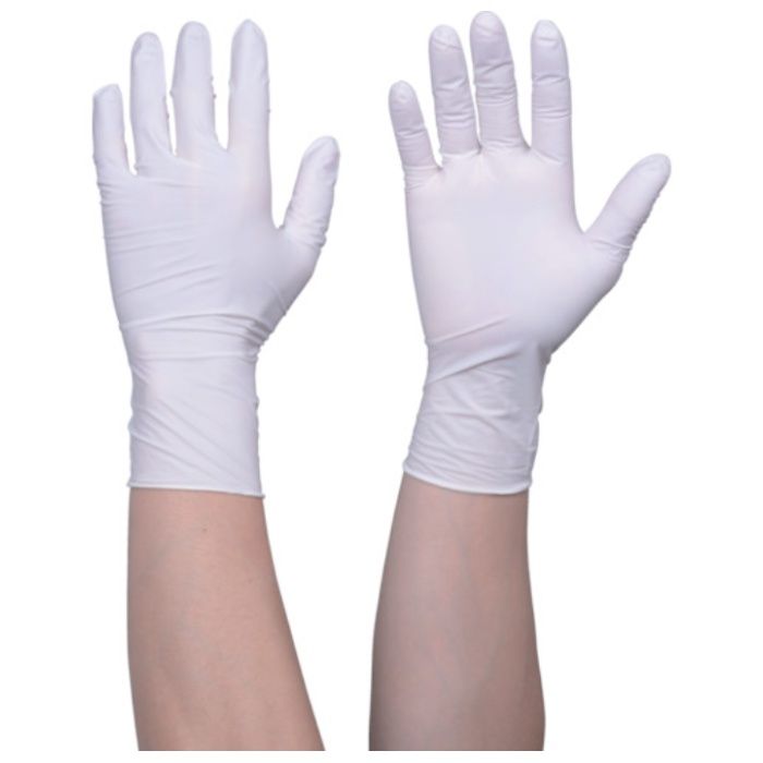 【まとめ買い】 トラスコ中山 使い捨てニトリル手袋TGスタンダード 0.08粉無白L 100枚 10箱 (Tcode:5860064)