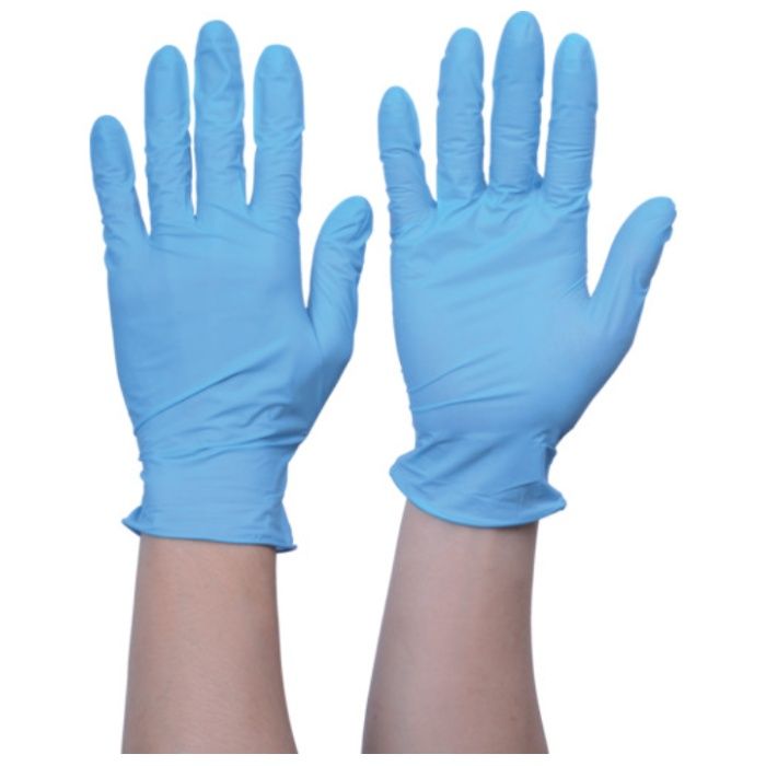 【まとめ買い】 TRUSCO(トラスコ) 使い捨てニトリル手袋TGエアー 0.06 粉無青S 100枚 10箱 (Tcode:5860063)