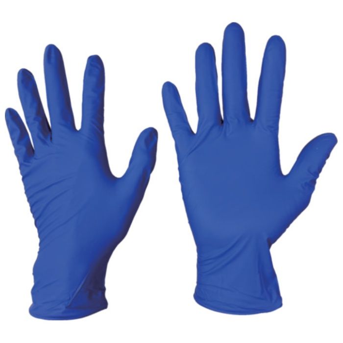 【まとめ買い】 トラスコ中山 使い捨てニトリル手袋TGセーフ 中厚手タイプ 0.12mm 粉なし濃青L 100枚入 10箱 (Tcode:6968733)