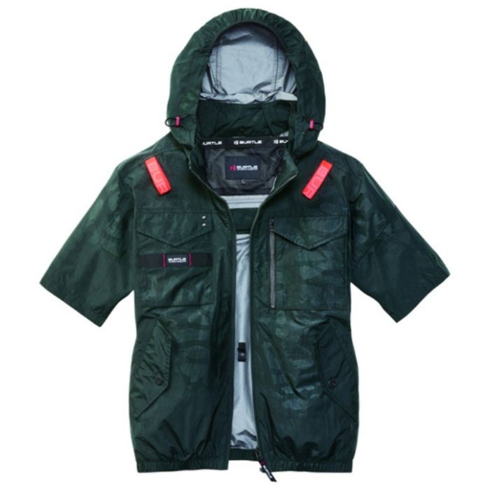 BURTLE　ACタクティカル半袖ブルゾン　AC1156-38-M　カモフラブラック