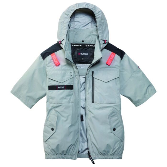 BURTLE　ACタクティカル半袖ブルゾン　AC1156-60-XXL　アッシュグレー