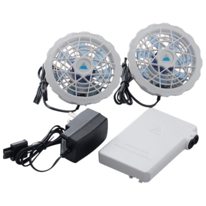 新コスモス　防爆ファン付きウェア　AIRFLOWPROウェアL(セット:グレー)の説明画像3