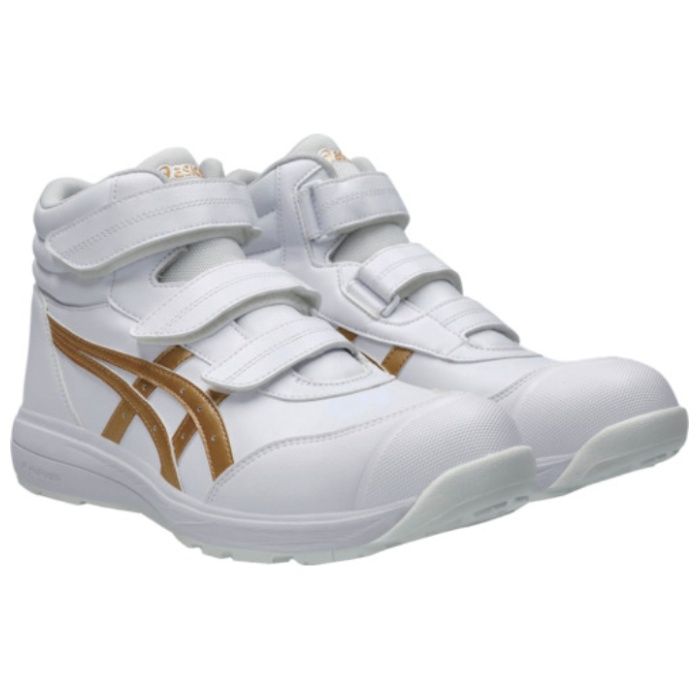 ASICS　ウィンジョブ　CP312　ホワイト×ピュアゴールド　25.5cm