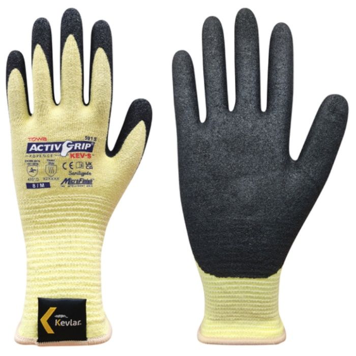 トワロン　まとめ買い　耐切創手袋　アクティブグリップアドバンスKEV-S　8/M　(12双入)