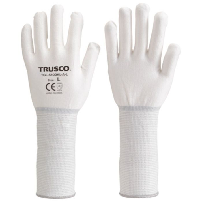 TRUSCO　【売切廃番】　ホワイトHPPEインナー手袋ロング　L