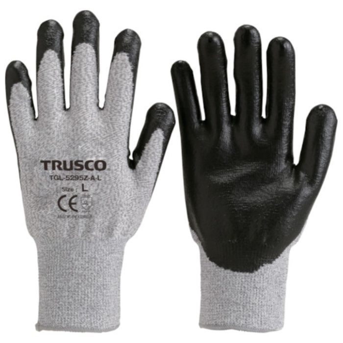 TRUSCO　グラスファイバー手袋ニトリル手のひらコート　L