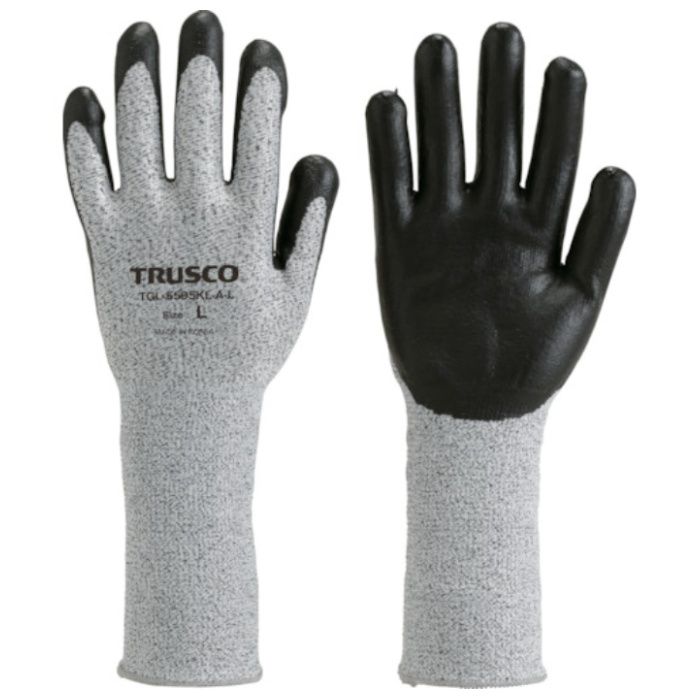 TRUSCO　【売切廃番】HPPE手袋ニトリル手のひらコートロング　S