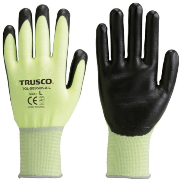 TRUSCO　【売切廃番】　耐切創手袋　レベル2　蛍光イエロー　M