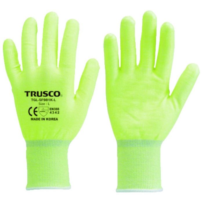 TRUSCO　【売切廃番】耐切創手袋　レベル3　蛍光イエロー　S