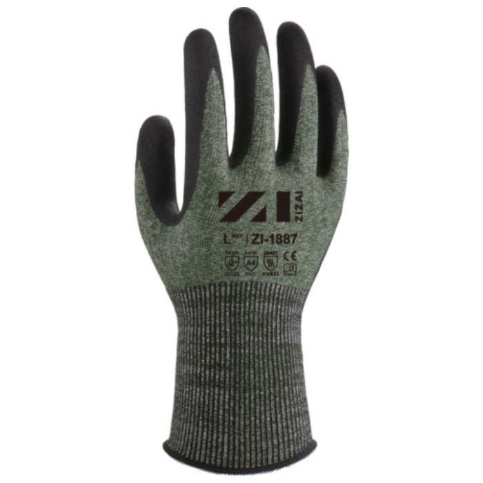 Weed　耐切創手袋　ZIZAI　ZI-1887　ニトリル特殊加工背抜き　極薄の18ゲージ　Lサイズ(1P個装)