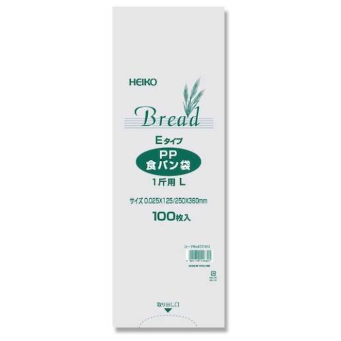 HEIKO　【一時受注停止】　PP食パン袋　1斤用　L　Eタイプ　100枚入り