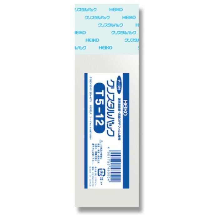 HEIKO　【一時受注停止】　OPP袋　クリスタルパック　テープ付　T　5-12　100枚入り